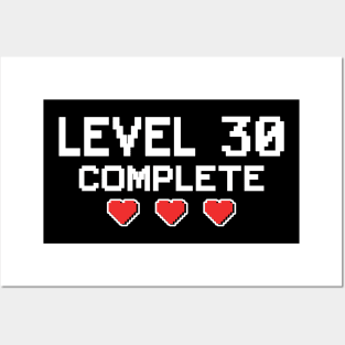 Level 30 Complete 30th Birthday 30 Years Gamer Posters and Art